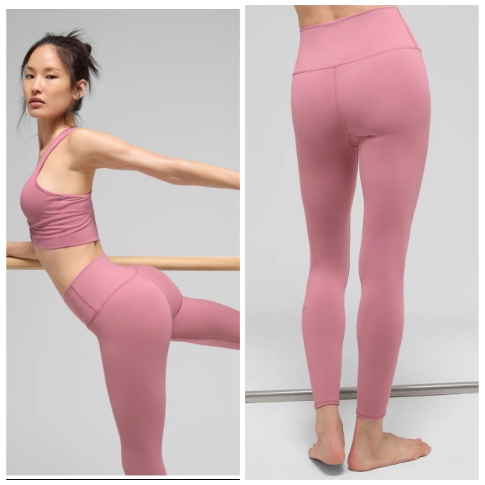 Alo Yoga Pink Wild Rose 7/8 High-Waist Airbrush Legging W5604R Womens Size S NEW